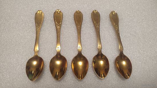 Ложки чайные нержавейка с позолотой СССР