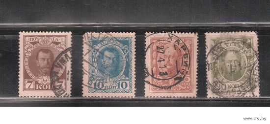 Россия-1913 (Заг.109-117)  гаш.,  20-й выпуск, 300-летие Романовых, 4 марки