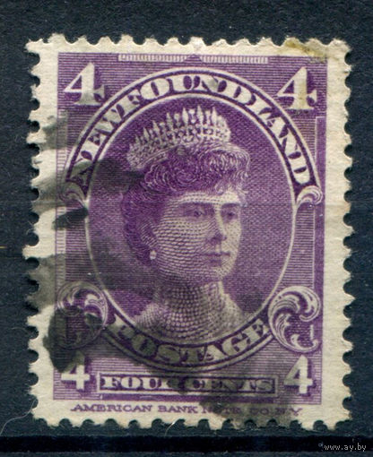 Британские колонии - Ньюфаундленд - 1897/1918г. - принцесса Мария, 4 с - 1 марка - гашёная [Mi 65]. #3-WB-74-A-1