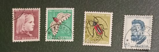 Швейцария 1953 Pro Juventute бабочки