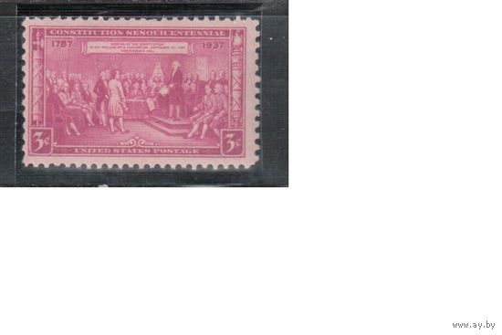 США-1937, (Скотт.798),  ** ,  150-лет конституции (одиночка)