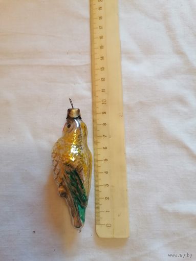 Ёлочная игрушка ПОПУГАЙ СССР 0125