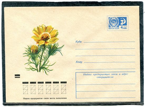 СССР 1972. ХМК. Конверт. Цветы. Адонис