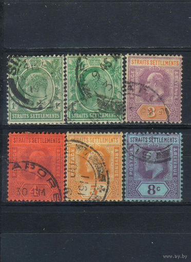 GB Колонии Стрейтс Сетлментс Малайя 1902-6 EVII Стандарт #80-1,83,96,121,125
