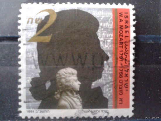 Израиль 1991 Моцарт Михель-4,0 евро гаш