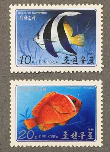 Северная Корея 1986г Рыбы