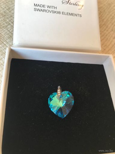 Кулон сердце кристаллы Swarovski