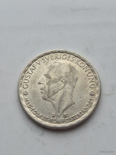 1 крона 1948 года Швеция. Серебро 400. Монета не чищена. 45416