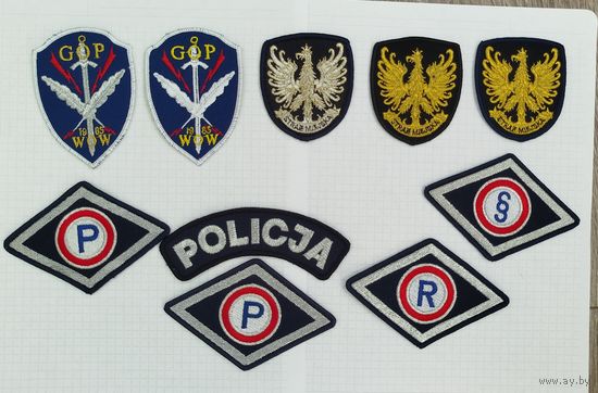 Польша. Нашивки и кокарды полиции, цена за 1шт.