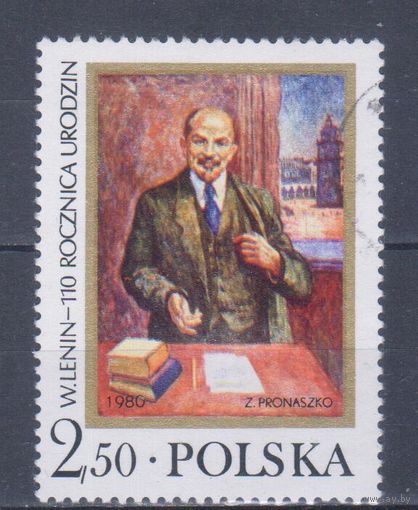 [253] Польша 1980. Политика.Ленин. Одиночный выпуск. Гашеная марка.