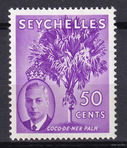 102.BrKSe. Великобритания. Колонии. Сейшельские острова. Георг VI. Местные мотивы. 50C. 1952 г. Mi.#163.*