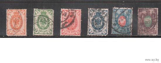 Россия-1902 (Заг.66-72) гаш., с ВЗ (верт.),  13-й выпуск, Царская Россия, 6 марок