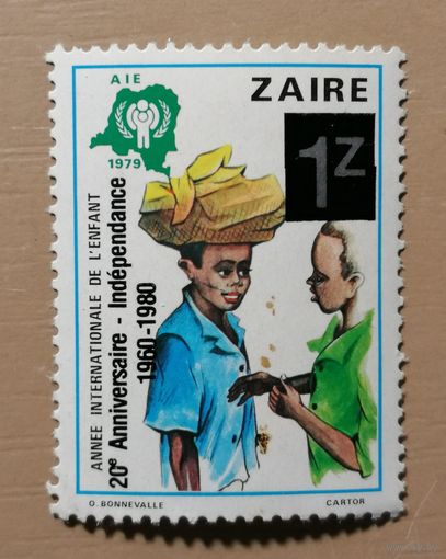 Марка Заир, год Ребенка + 20 лет освобождения, 1979 г.