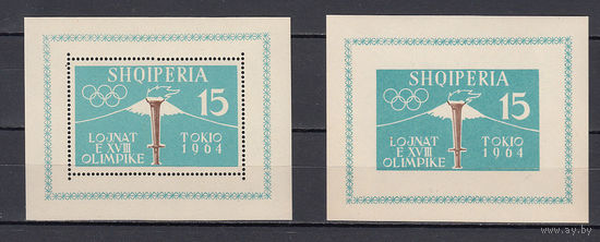 Спорт. Олимпийские игры. Албания. 1962. 2 блока (с/з и б/з). Michel N бл8 (70,0 е)