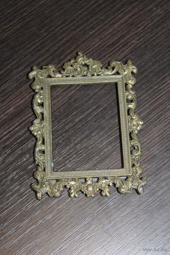 Настенная, интерьерная, латунная фоторамка, клеймо, Италия.