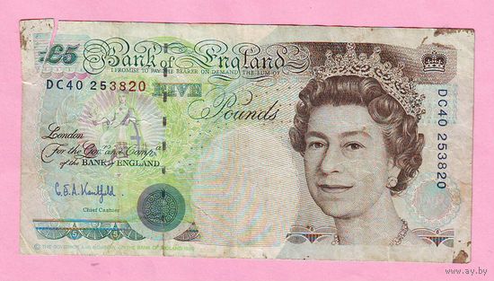 Англия. 5 фунтов 1990 года