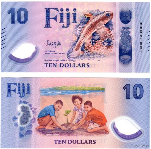 Фиджи 10 долларов образца 2026 года UNC pw126 серия АВ