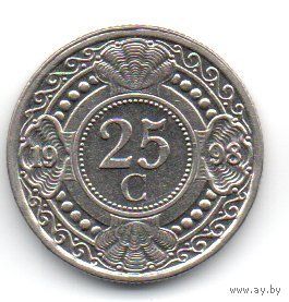 САМОУПРАВЛЯЕМАЯ ТЕРРИТОРИЯ НИДЕРЛАНДСКИЕ АНТИЛЫ. 25 ЦЕНТОВ  1998. UNC