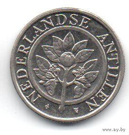 Самоуправляемая Территория Нидерландские Антилы (Антильские Острова). 25 центов 1998. UNC. Цветок апельсина. Наборная.