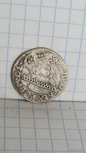 С 1 РУБЛЯ ! МОНЕТА 3 ГРОША  ВКЛ ПОЛЬША  СРЕДНЕВЕКОВЬЕ СИГИЗМУНД lll 1622 ГОД