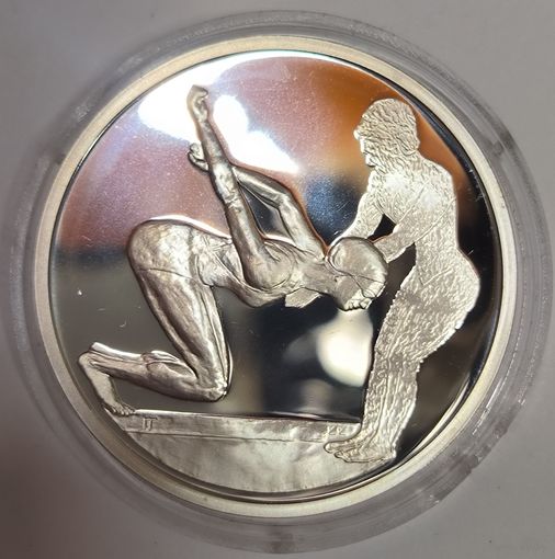 10 евро 2004 Греция плавание серебро 34г 925 пр нетронута! Футляр и серт-т
