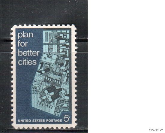 США-1967, (Мих.932) , ** , Конференция по градостроительству(одиночка)