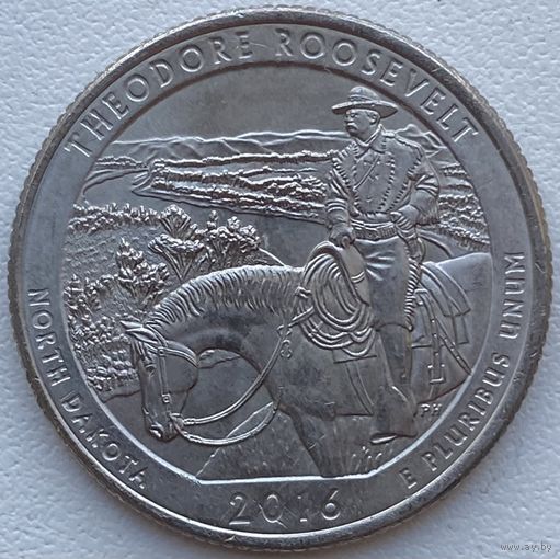 США 25 центов (квотер) 2016 г. P. Национальный парк Теодора Рузвельта