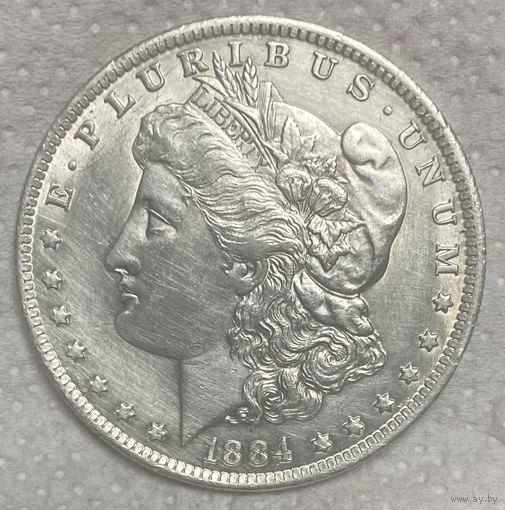 Монета 1 доллар 1884 год. США. Доллар Моргана. Монетный двор Новый Орлеан