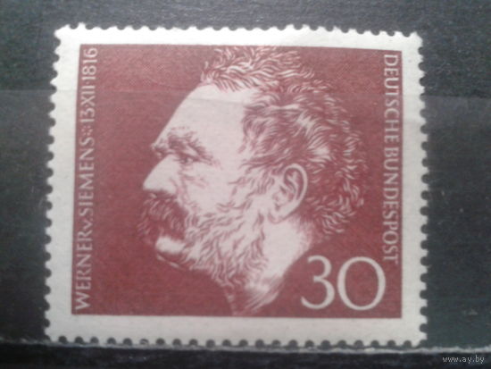 ФРГ, 1966. 150-летие Вернера фон Сименса**, изобретатель