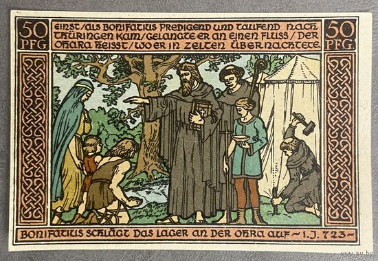 Нотгельд Ордруф 50 пфеннигов 1921 год. Веймарская республика