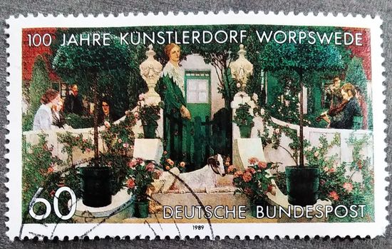 Марка Германия1989 год 100 лет Ворпсверде - городу художников