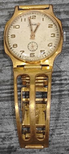 Позолоченные часы ЗиМ. СССР. AU. С позолоченным браслетом. На ходу. Люкс!