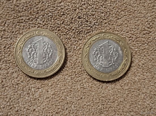 Турция 1 лира 2020