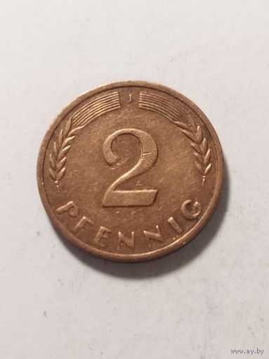Германия 2 пфенинга 1970 J