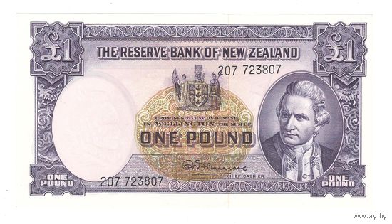 Новая Зеландия 1 доллар образца 1940 года. Тип Р-159d. Состояние UNC!