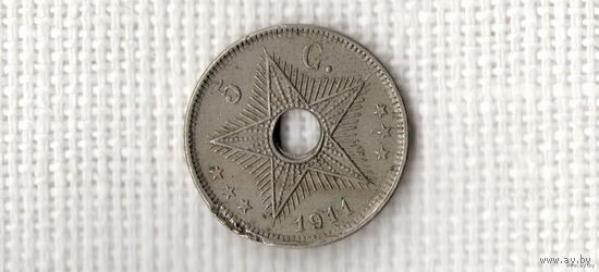 Бельгийское Конго 5 сантимов 1911 /звезда/(D)