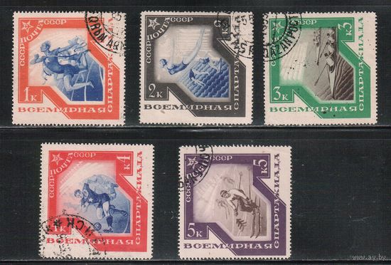 СССР-1935, (Заг.406-410),   гаш.  , Спорт, Спартакиада, 5 марок