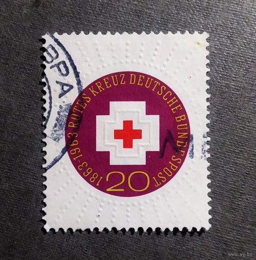 Марка Германия 1963 год 100-летие Международного Красного Креста