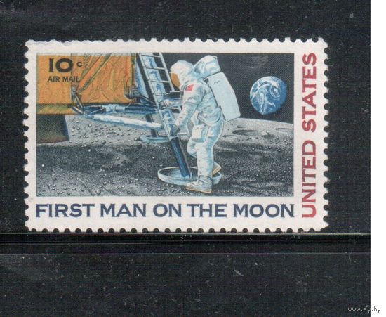 США-1969, (Мих.990),  ** ,  Космос, Высадка на Луну (одиночка)