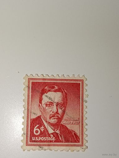 США 1955 Портрет Теодора Рузвельта, основанный на картине Филиппа А. де Ласло.