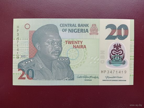 Нигерия 20 найра 2021 UNC