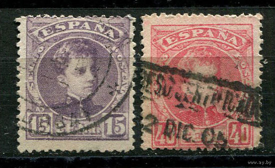 Испания (Королевство) - 1902 - Король Испании Альфонсо XIII - [Mi. 218-219] - полная серия - 2 марки. Гашеная.  (Лот 64R)