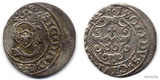 Шеляг 1591, Сигизмунд III Ваза, Рига, коллекционное состояние