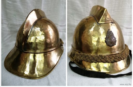 Каска пожарного, латунная, офицерская. Польша, Западная Белоруссия до 1920гг.