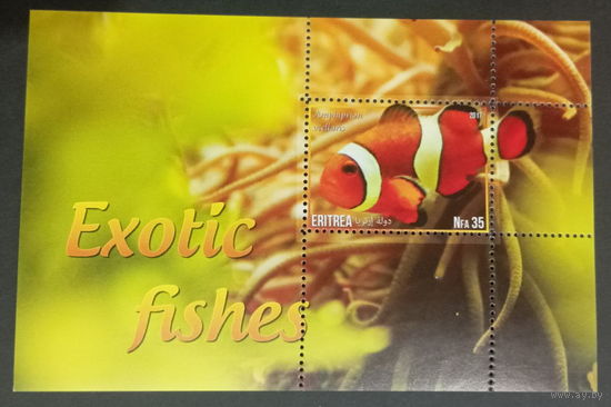 Блок  РЫБЫ МОРСКИЕ ОБИТАТЕЛИ ФАУНА   MNH