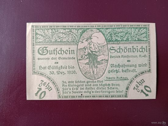 Австрия 10 геллеров 1920