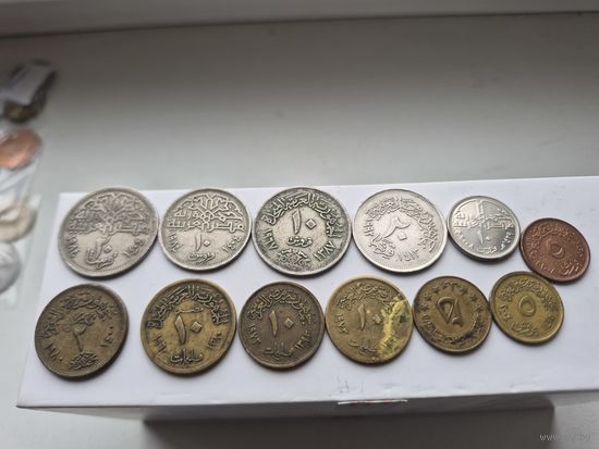 Сборный лот пиастров Египет. Лот состоит из 12-ти монет. Монеты не чищены. 45258