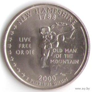 25 центов 2000 г. Нью-Гемпшир серия Штаты и Территории Двор Р _UNC