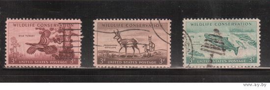 США-1956, (Мих.699-701), гаш. ,Фауна (полная серия)