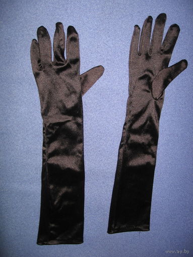 Женские атласные перчатки, длинные, безразмерные.